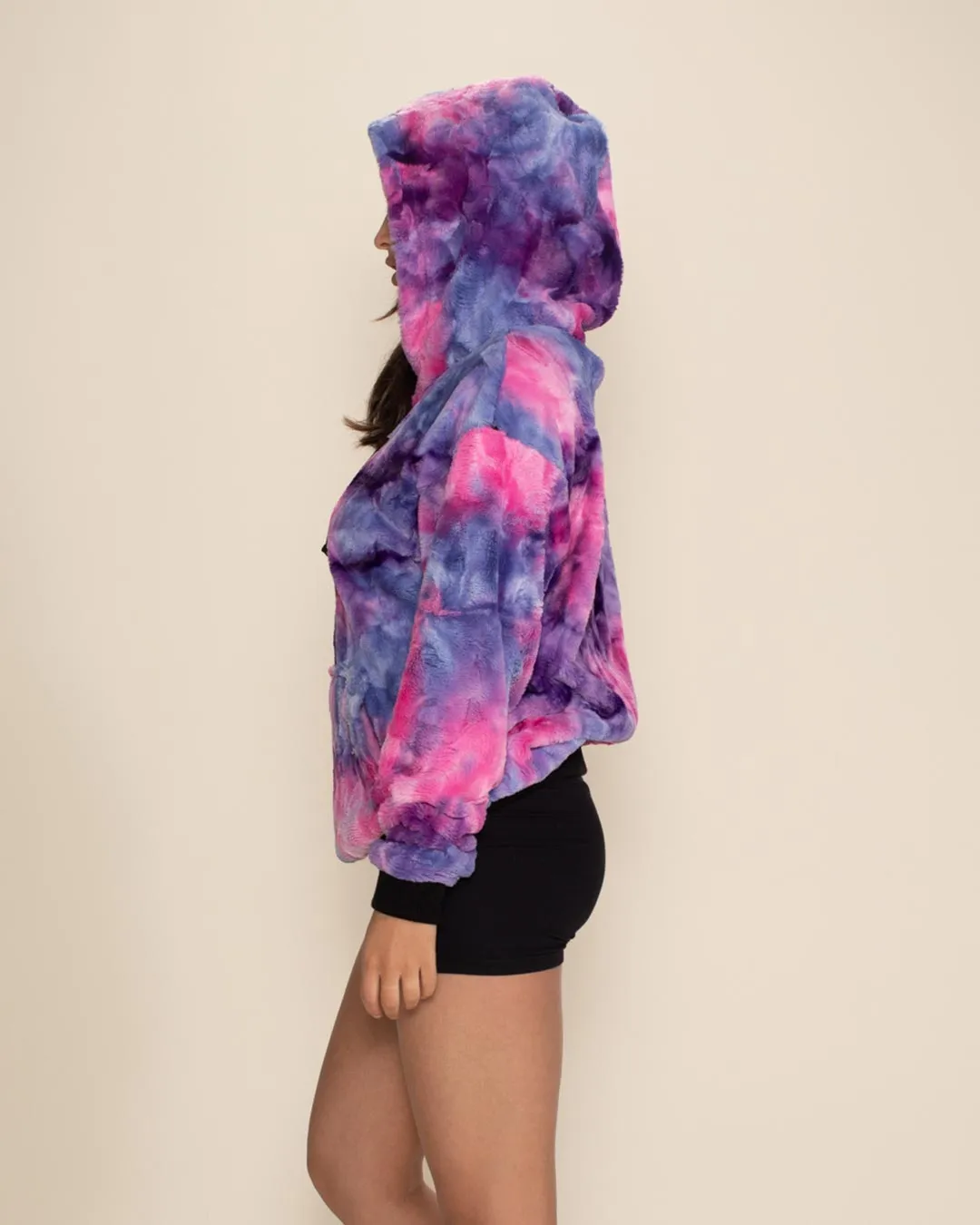 Women's Fur Hoodie | Tie-Dye Cotton Candy Kitty