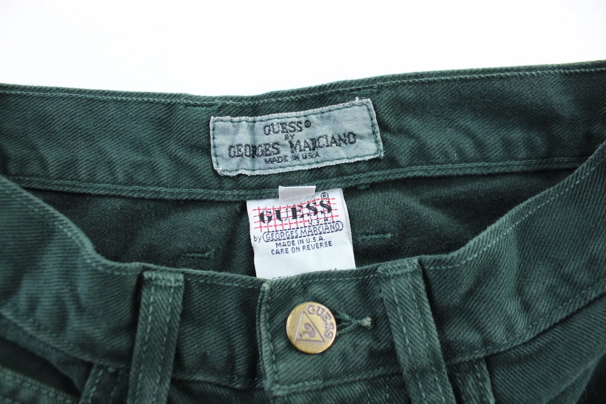 Women's Guess Logo Patch Green Denim Jeans