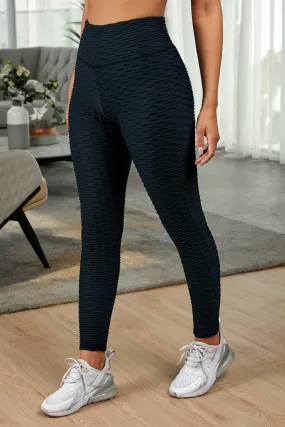 Women's High Waist Black Sculpting Sports Leggings