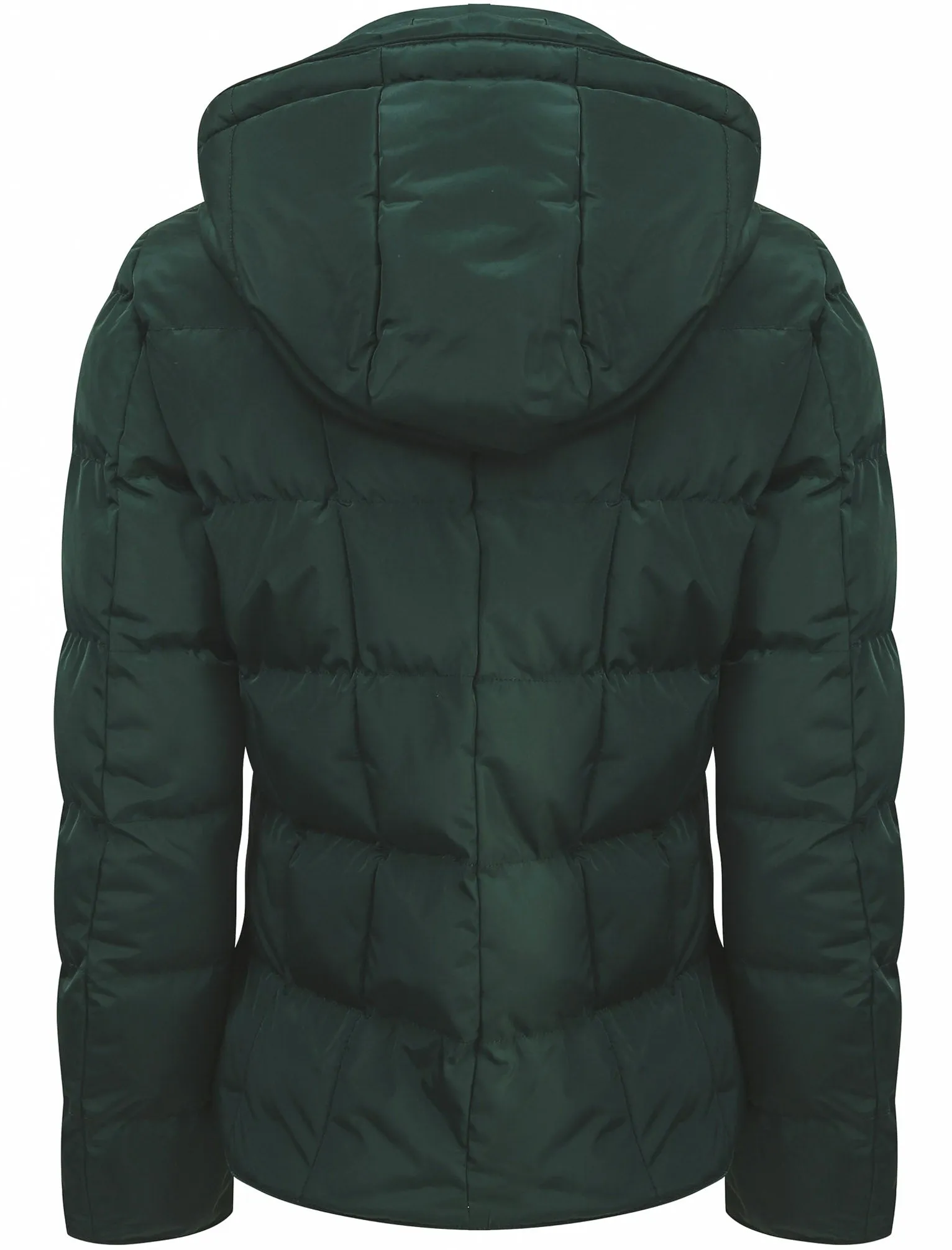 Wookie Quilted Hooded Jacket In Dark Green - Tokyo Laundry