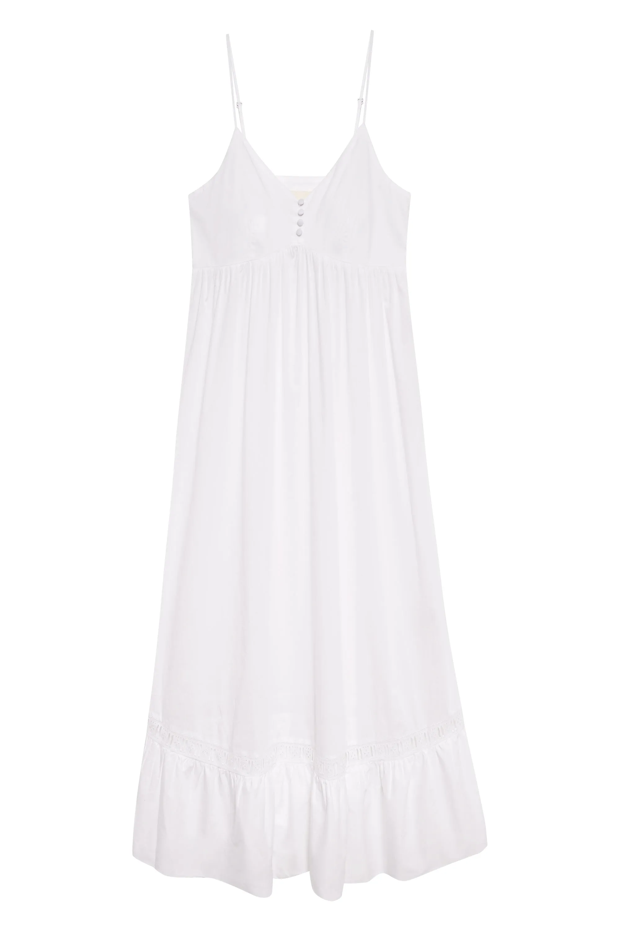 x DJERF AVENUE Airy Poplin Midi Dress  - White